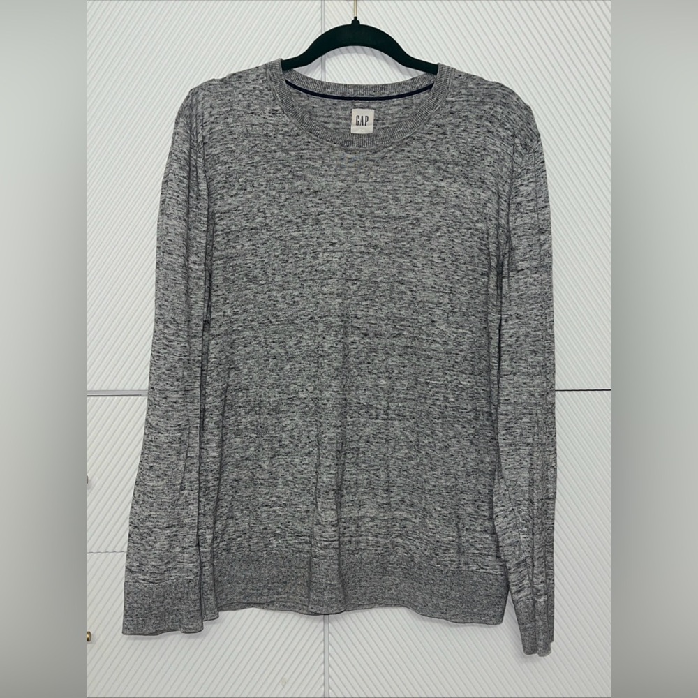 Men’s Size Large Gap Sweater Thin Long Sleeve Pullover Gray